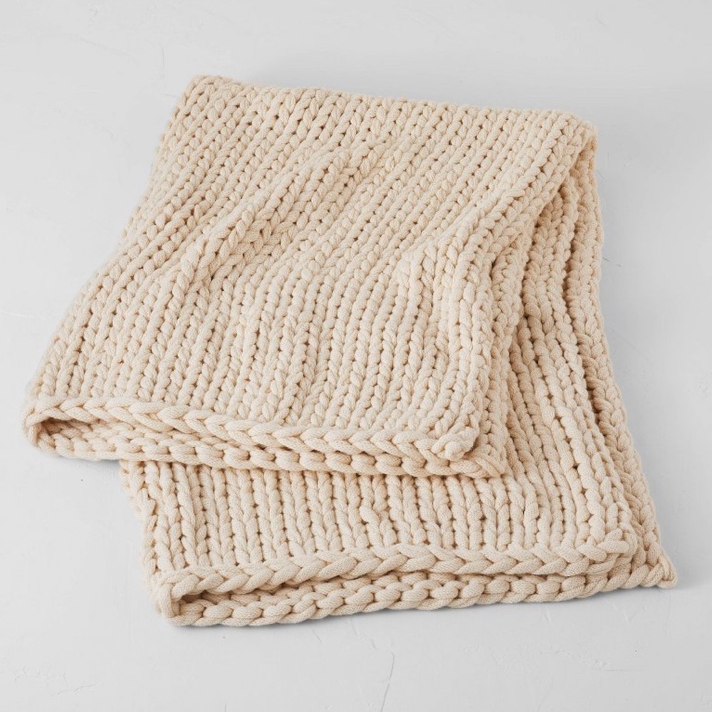Casaluna Hand-Knit bed throw - Natural NWT - Picture 3 of 8